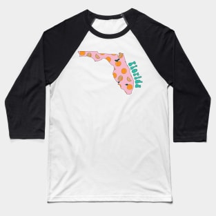 Florida Orange State Outline Baseball T-Shirt